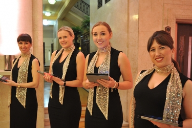 Image Hospitality: Some of our hostesses working on a VIP event in the APAX Banking Hall